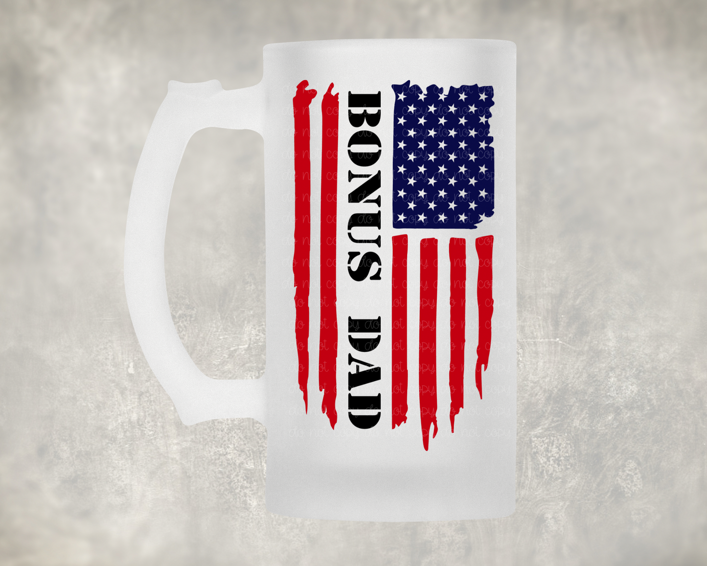 American Flag Bonus Dad Beer Mug