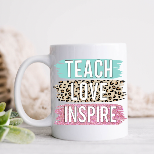 Teach Love Inspire Leopard Mug