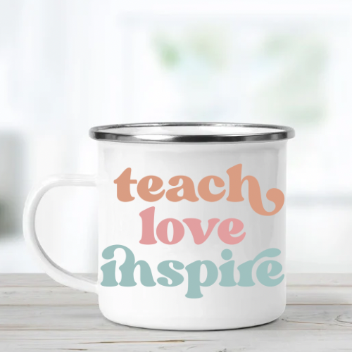 Retro Teach Love Inspire Mug